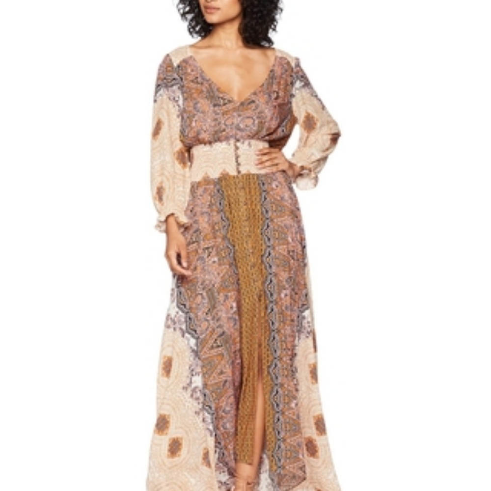 Free People Maxi Dress Mexicali Rose Ivory Combo